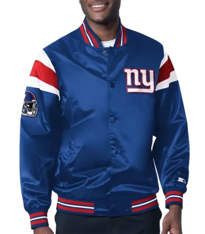NY Giants Midweight Royal Satin Jacket