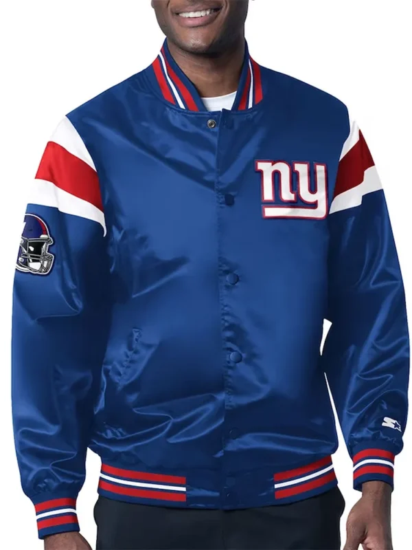 NY Giants Midweight Royal Satin Jacket