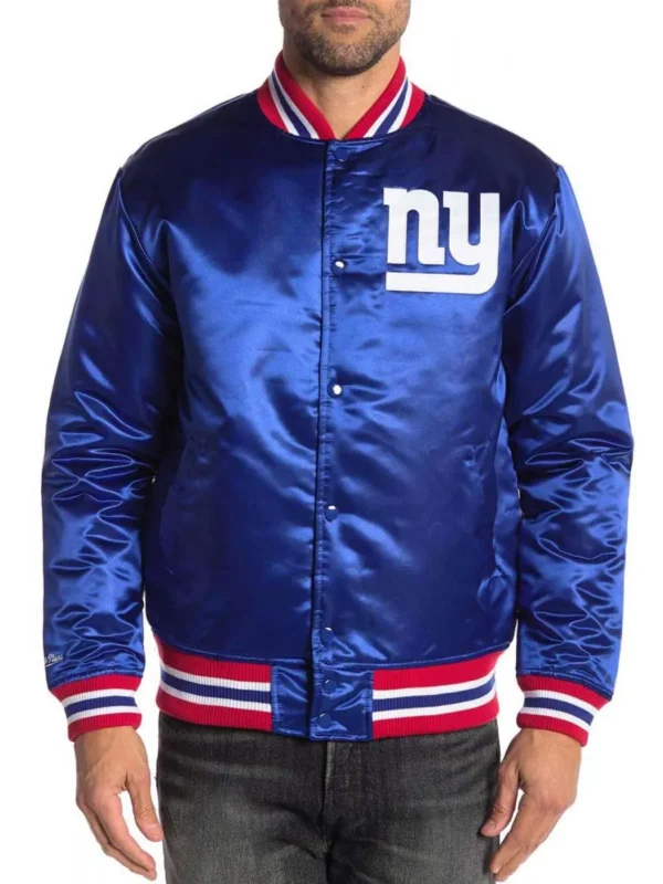 NY Giants NFL Satin Blue Jacket
