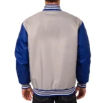 NY Giants Royal-Gray Poly Twill Varsity Jacket