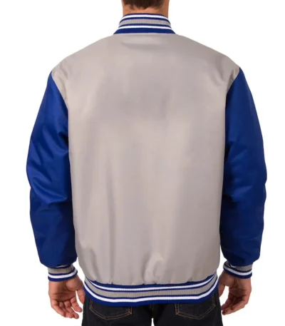 NY Giants Royal-Gray Poly Twill Varsity Jacket