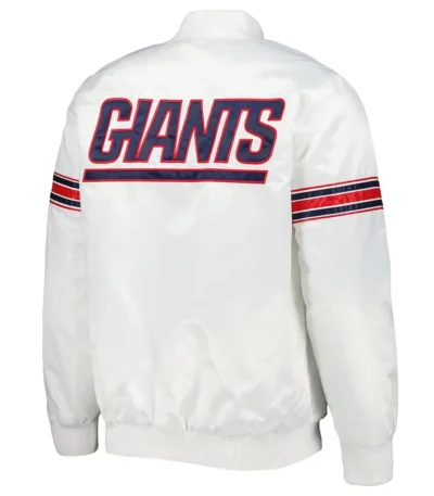 NY Giants The Power Forward White Satin Jacket