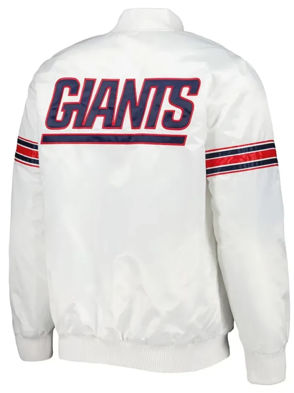 NY Giants The Power Forward White Satin Jacket