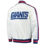 NY Giants Throwback D-Line White Varsity Satin Jacket