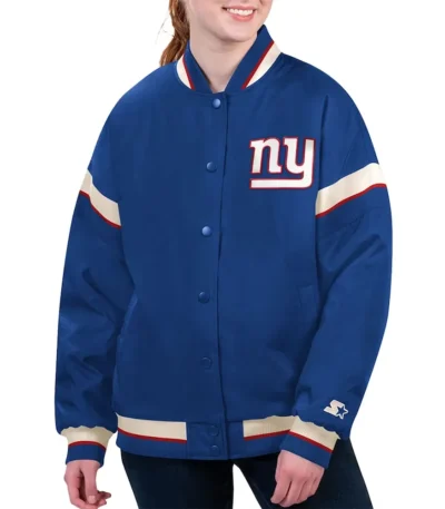NY Giants Tournament Royal Varsity Jacket