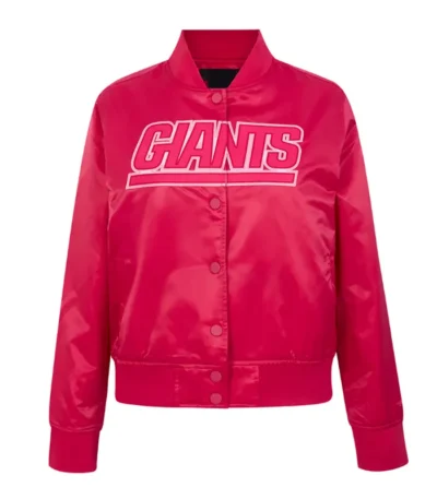 NY Giants Triple Pink Satin Jacket