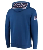 NY Giants Zip Up Blue Hoodie