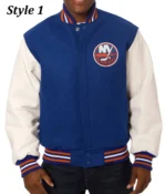 NY Islanders Blue and White Letterman Jacket