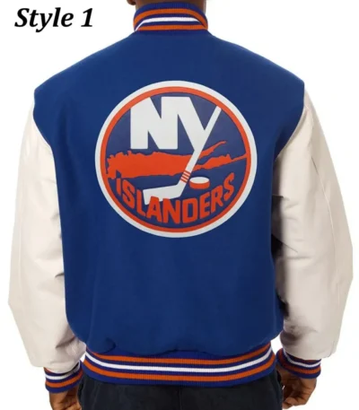 NY Islanders Blue and White Letterman Jacket