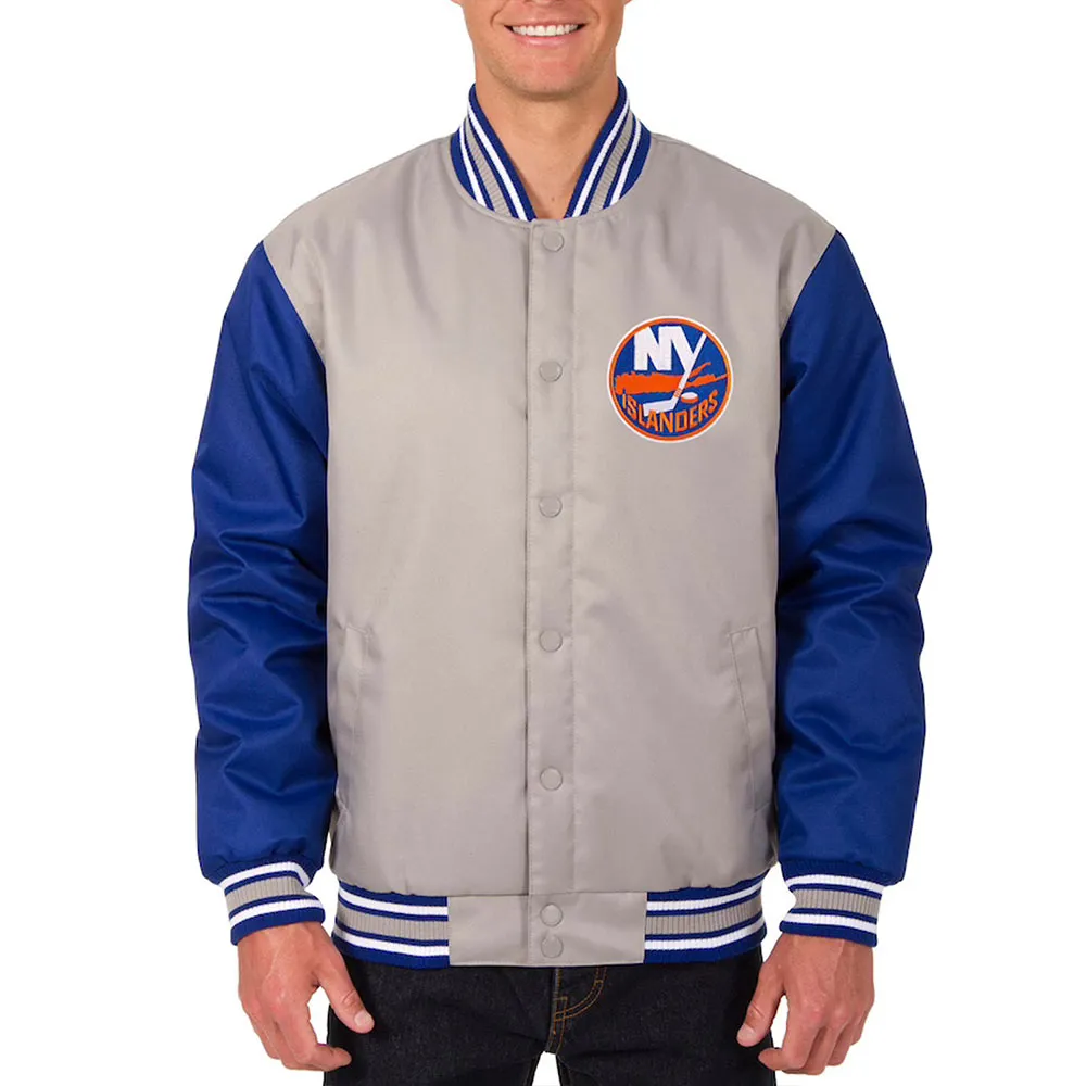NY Islanders Front Hit Gray and Blue Jacket NY Islanders Front Hit Gray and Blue Jacket