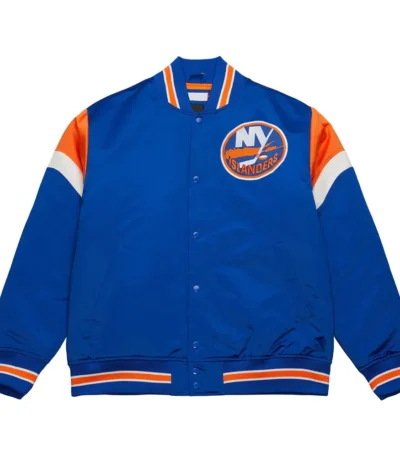 NY Islanders Heavyweight Royal Satin Jacket