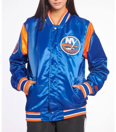 NY Islanders Teddy Royal Satin Jacket
