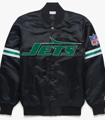 NY Jets Black Satin Jacket