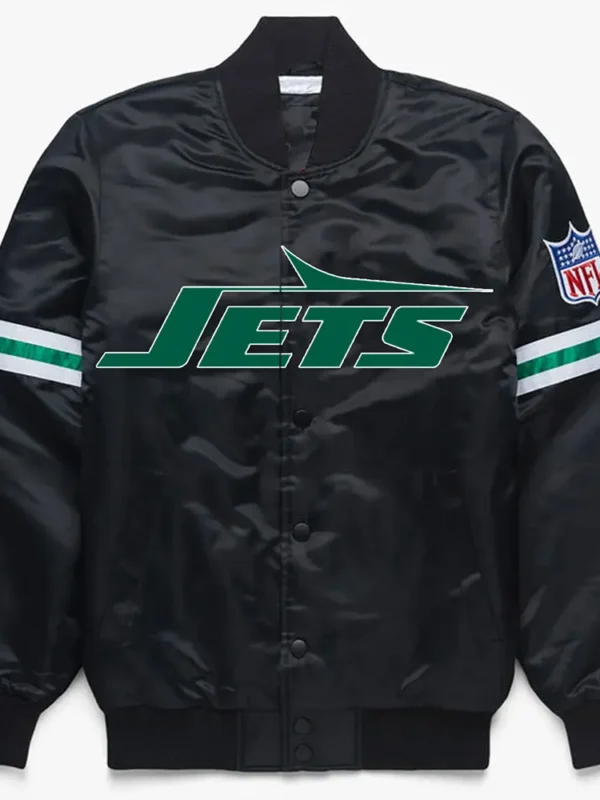 NY Jets Black Satin Jacket