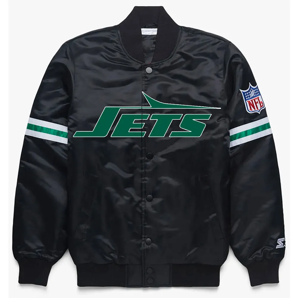NY Jets Black Satin Jacket NY Jets Black Satin Jacket