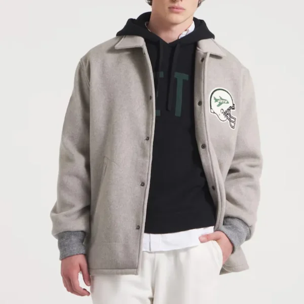 NY Jets Coaches Heather Gray Wool Jacket