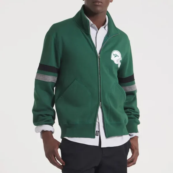 NY Jets Green Striped Fleece Jacket