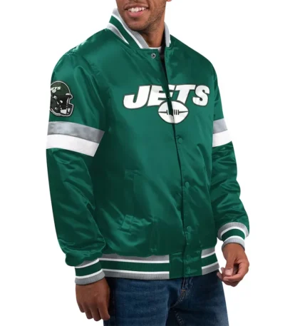 NY Jets Home Game Green Satin Jacket