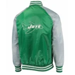 NY Jets Lead Off Green and Gray Satin Jacket
