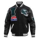 NY Jets Mashup Rib Varsity Wool-Leather Jacket