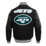 NY Jets Mashup Rib Varsity Wool-Leather Jacket