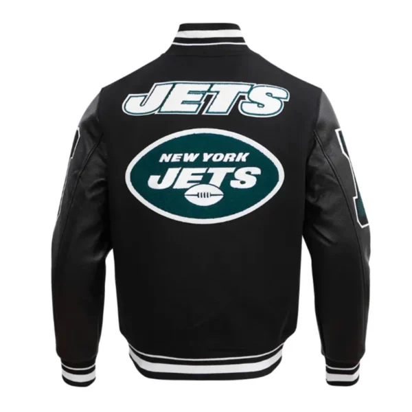 NY Jets Mashup Rib Varsity Wool-Leather Jacket