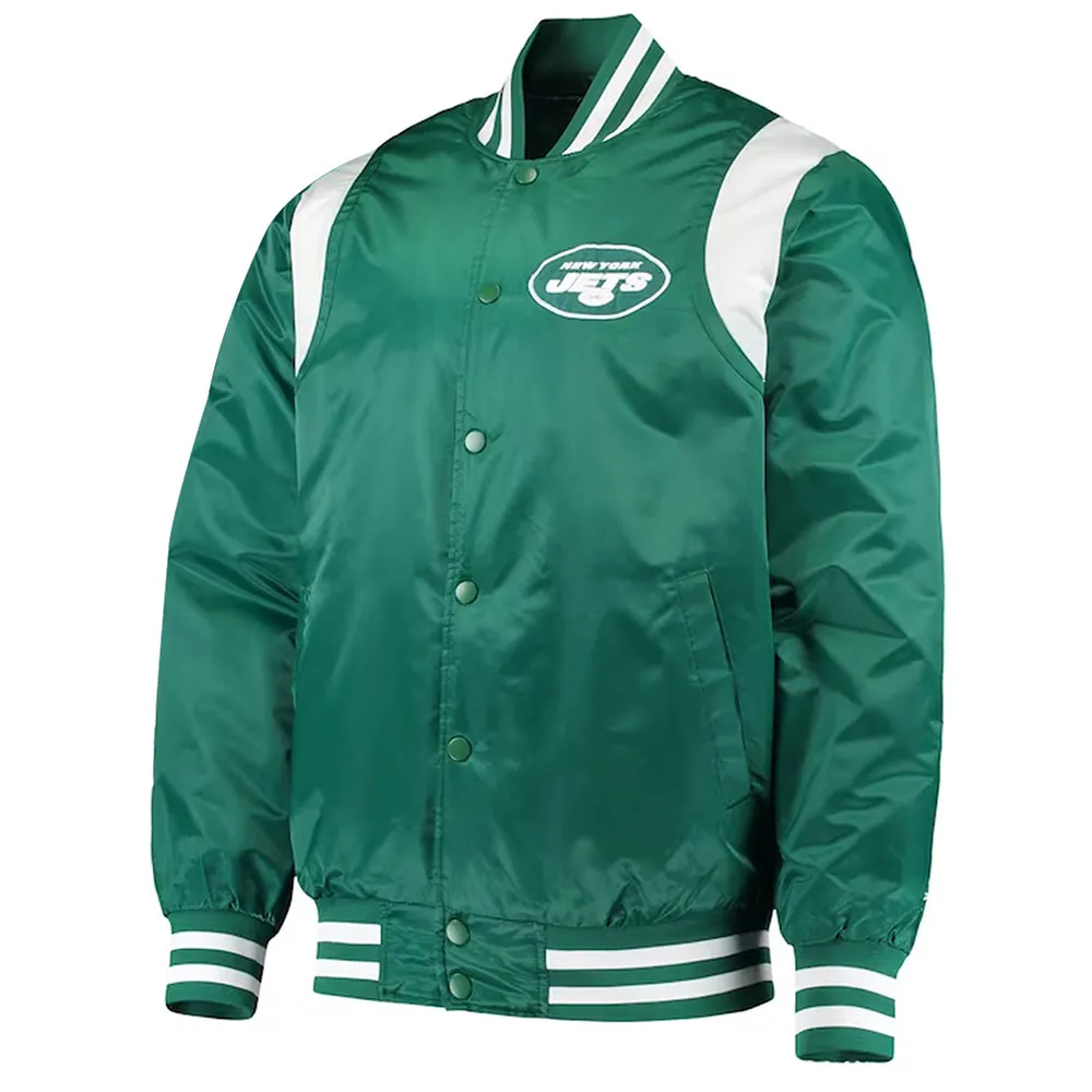NY Jets Prime Time Green Satin Jacket NY Jets Prime Time Green Satin Jacket