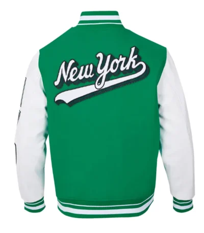 NY Jets Script Tail Classic Rib Varsity Jacket