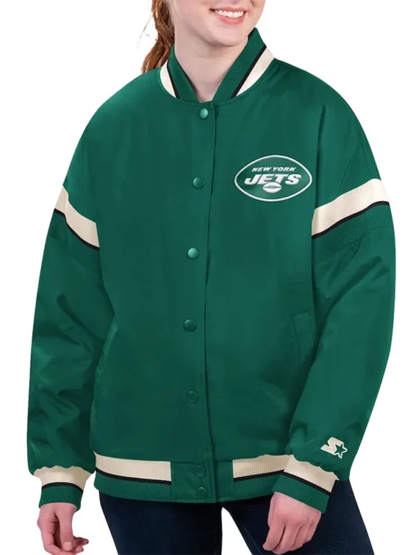 NY Jets Tournament Green Varsity Jacket