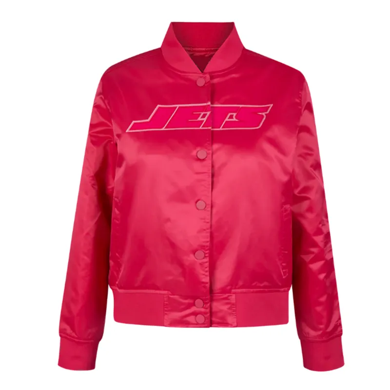 NY Jets Triple Pink Satin Jacket NY Jets Triple Pink Satin Jacket