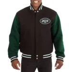 NY Jets Varsity Green and Black Wool Jacket
