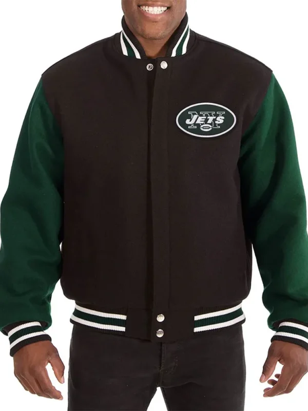 NY Jets Varsity Green and Black Wool Jacket