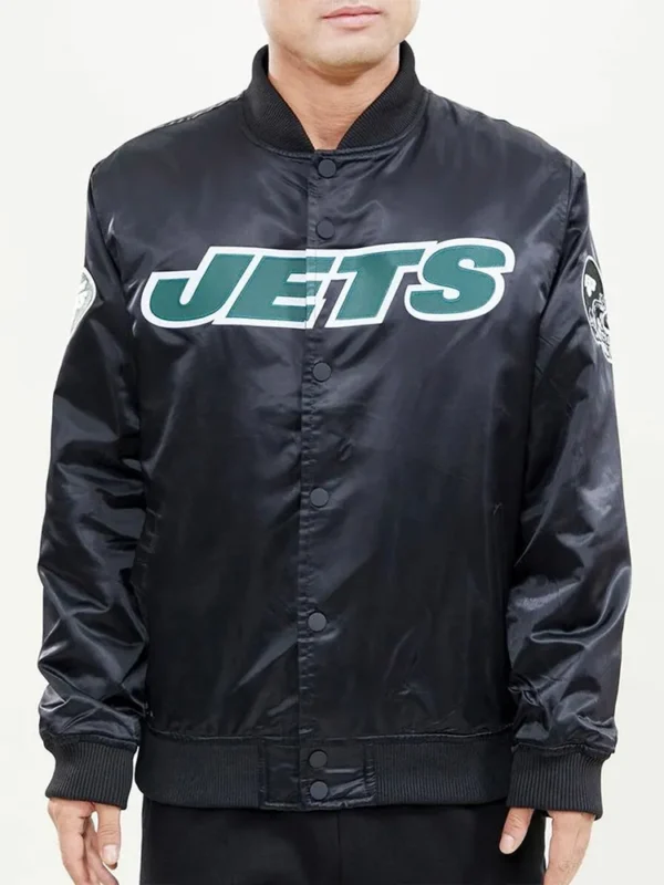 NY Jets Wordmark Satin Jacket