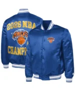 NY Knicks 2026 Finals Champions Blue Satin Starter Jacket