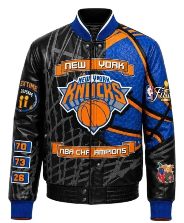 NY Knicks Champions 2026 Leather Jacket