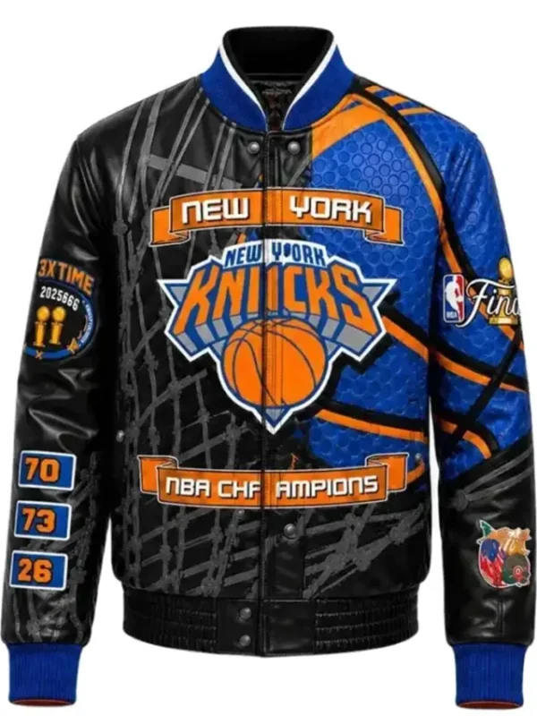 NY Knicks Champions 2026 Leather Jacket