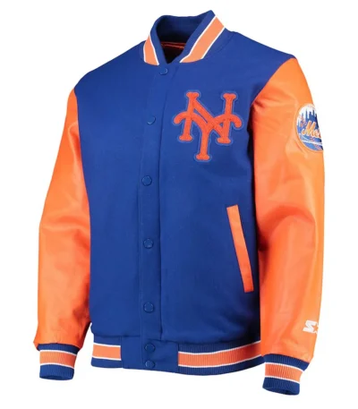 NY Mets 35th Anniversary Royal and Orange Varsity Jacket