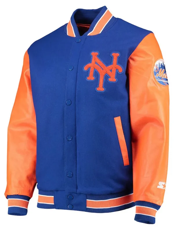NY Mets 35th Anniversary Royal and Orange Varsity Jacket