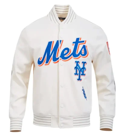 NY Mets Logo Game Day Eggshell Jacket