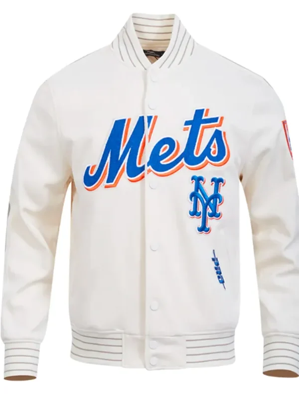 NY Mets Logo Game Day Eggshell Jacket