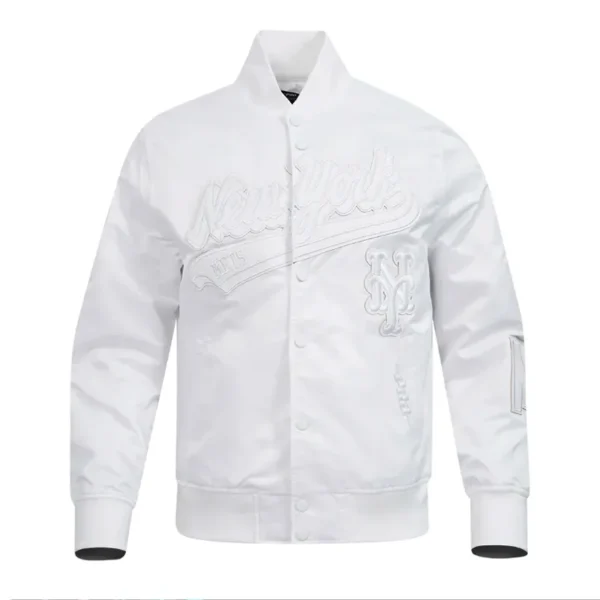 NY Mets White Out Satin Jacket