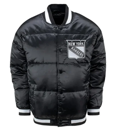 NY Rangers Black Down Fill Puffer Jacket