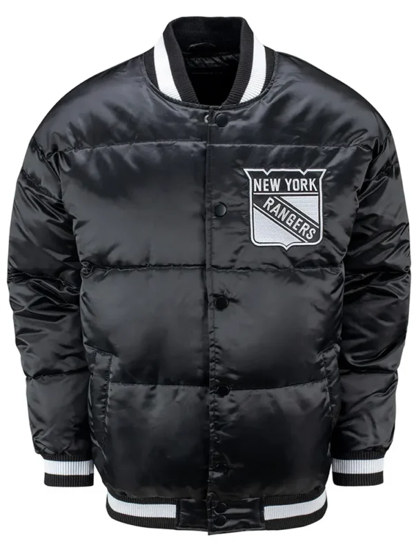 NY Rangers Black Down Fill Puffer Jacket