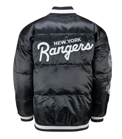 NY Rangers Black Down Fill Puffer Jacket