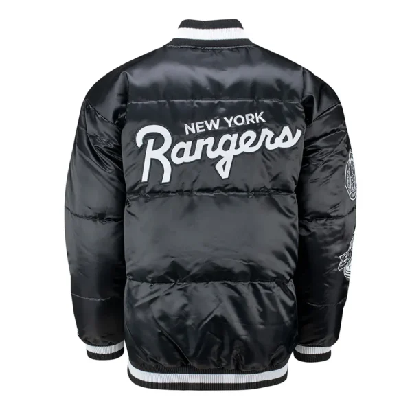 NY Rangers Black Down Fill Puffer Jacket