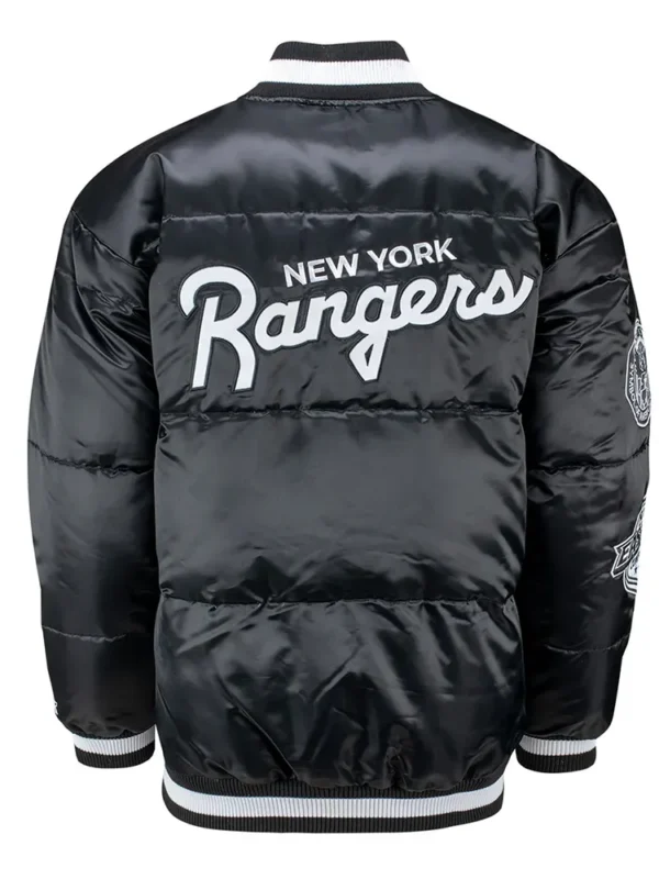 NY Rangers Black Down Fill Puffer Jacket