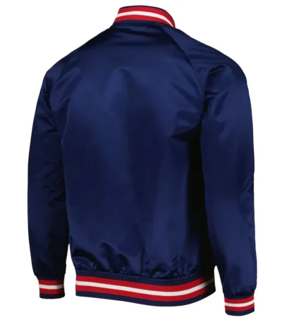 NY Rangers Bomber Navy Blue Satin Jacket