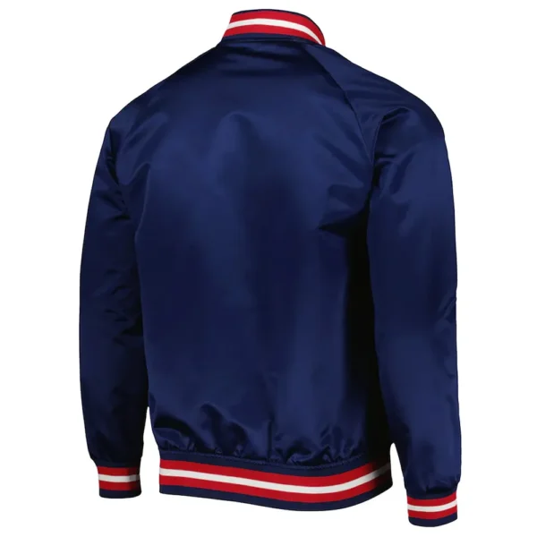 NY Rangers Bomber Navy Blue Satin Jacket