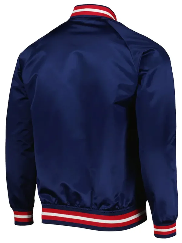 NY Rangers Bomber Navy Blue Satin Jacket