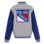 NY Rangers Gray-Royal Varsity Wool Jacket